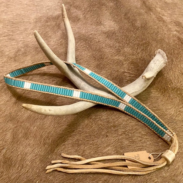 Western handmade hat band antler bead Hatband