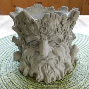 Concrete Old Man Tree Face Planter Candle Holder