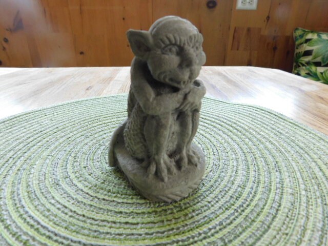 Concrete Sitting Gargoyle Statue - Etsy