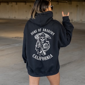 Felpa con cappuccio SOA, regalo per fan SOA, felpa con cappuccio Jax Teller, felpa con cappuccio Reaper Crew, merchandising SOA, felpa con cappuccio Sons, regalo per fan Jax Teller, merchandising Jax Teller