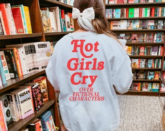 Chicas calientes leen cuello redondo, Regalo para amante de los libros, Suéter librero, Camisas librescas, Camisa bibliotecaria, Mercancía librería, Cuello redondo librero