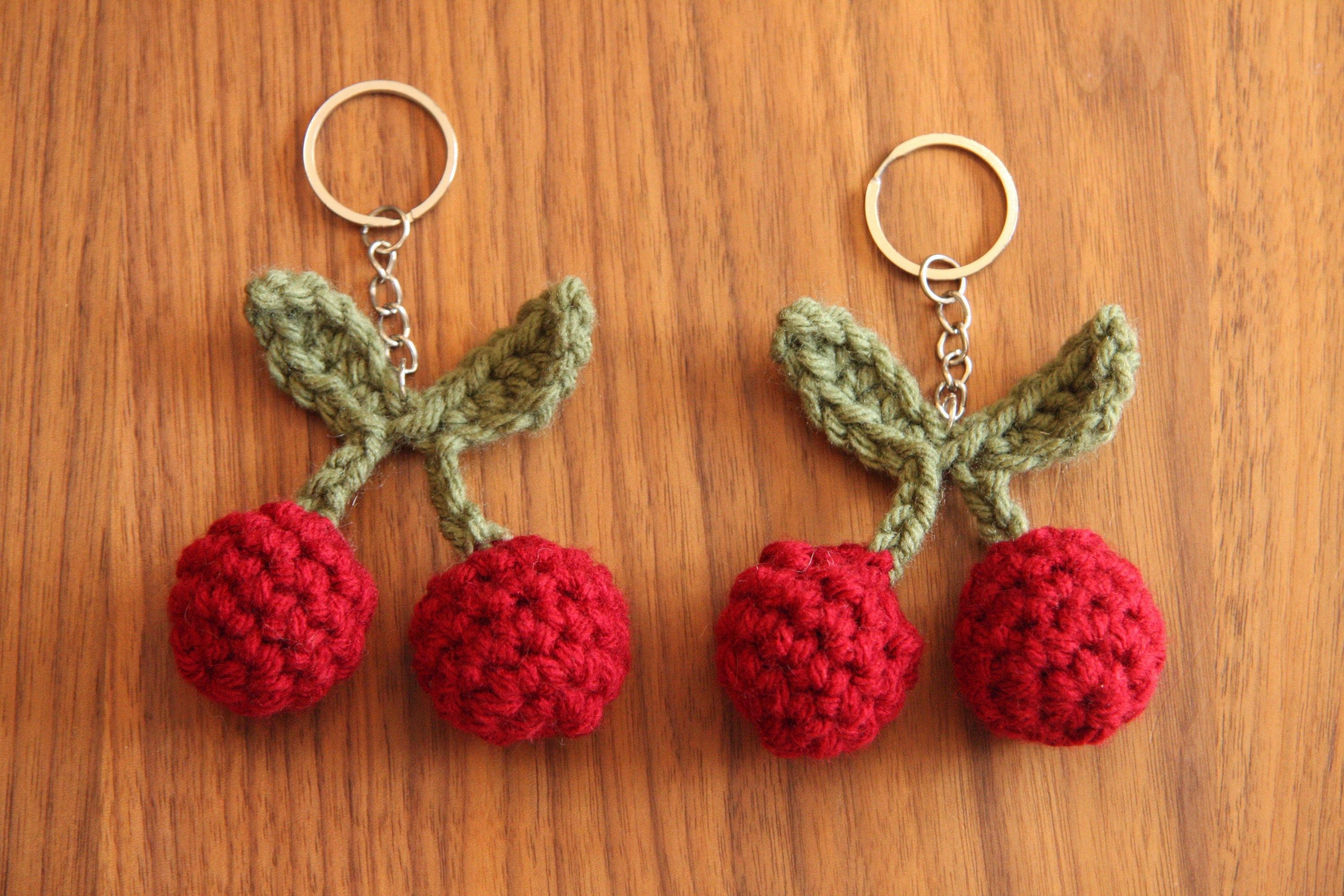 Crochet Cherry Keychain | Handmade | Charm - Etsy