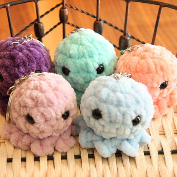 Crochet Mini Octopus Keychain | Handmade Plushie