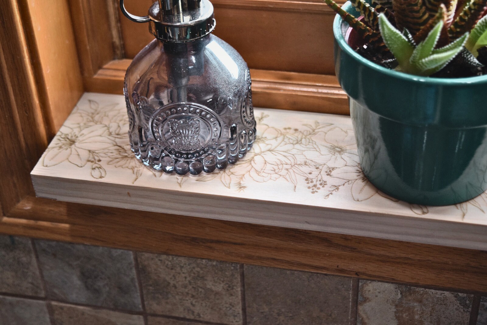 Windowsill Plant Shelf Engraved Etsy