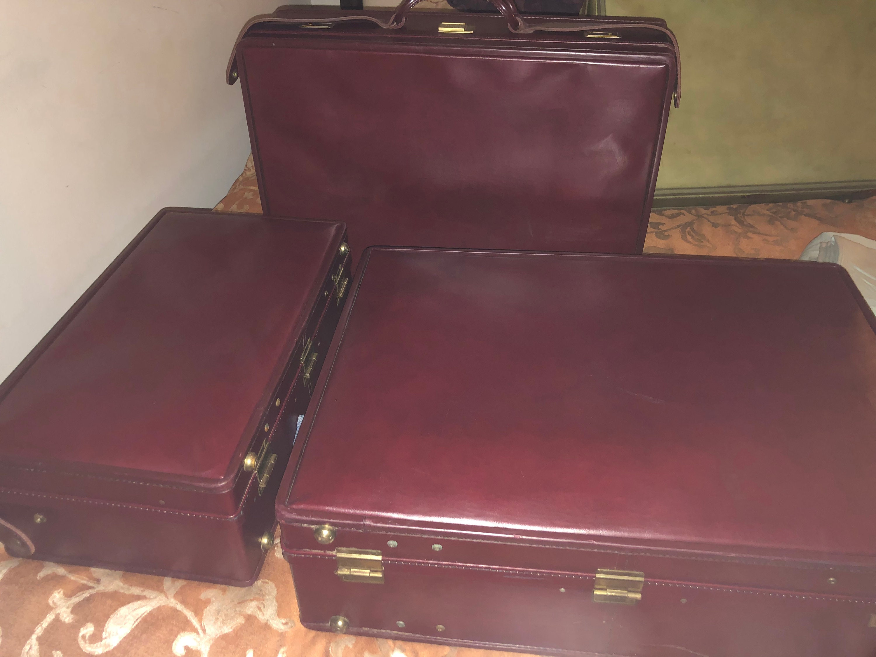 Mid 20th Century Vintage Distressed Leather Hartman Briefcase