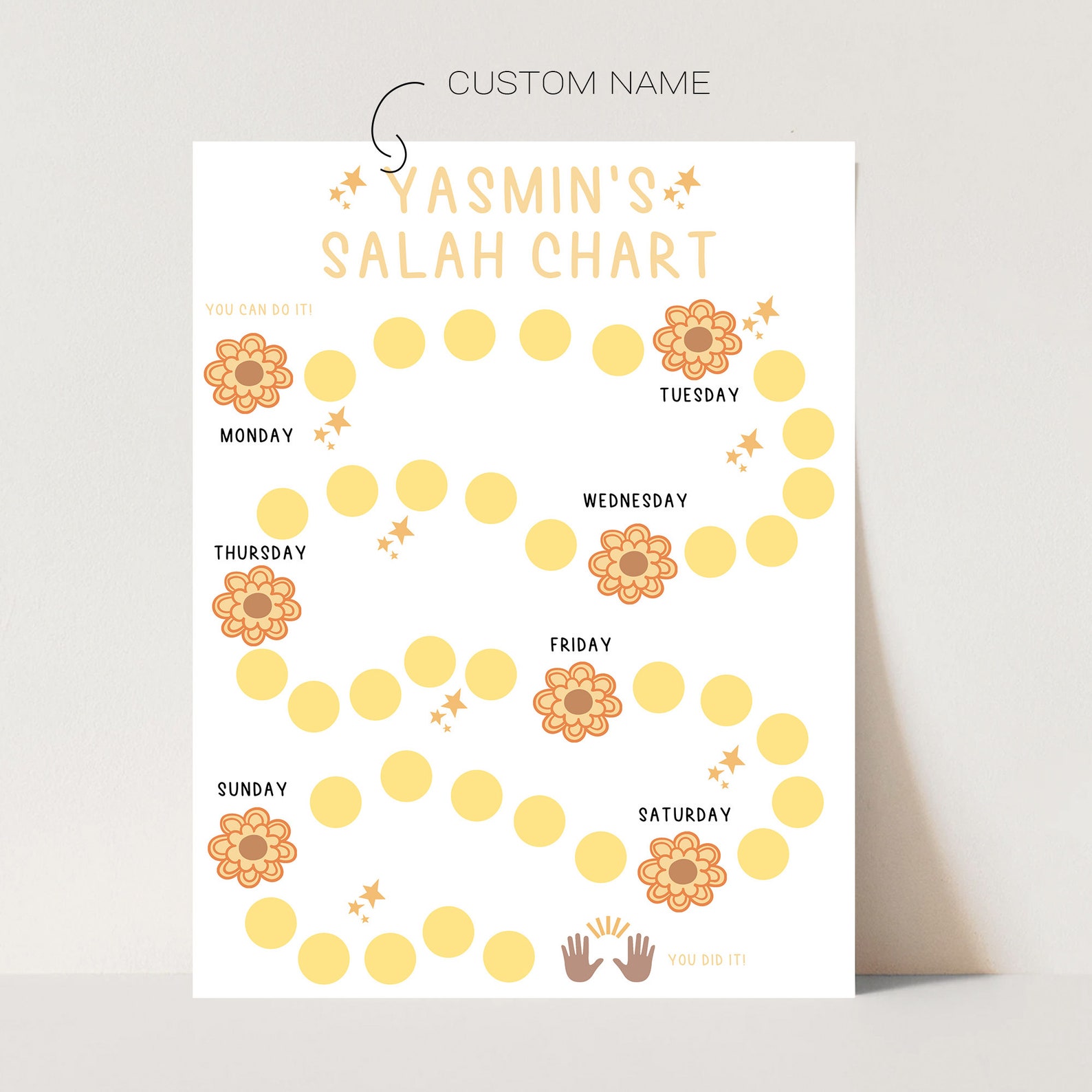 Editable Salah Chart Set Salah Chart Custom Sticker Chart Islamic Art ...