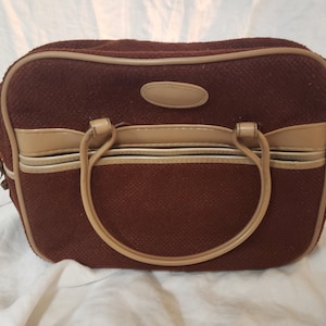 Vintage Skyway Carry-on Overnight Bag Brown Tweed MCM Circa 1970's