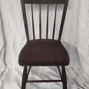 Antique Primitive Farmhouse Plank Seat Chair