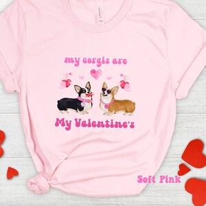 Corgi Valentine's Day Shirt, Customizable My Corgis Are My Valentine's T-shirt, Personalized Corgi Mama Valentine Gift Tee
