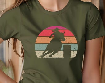 Barrel Racer Shirt, Western Barrel Racing Shirts, Cowgirl Shirt, Farm Girl Horse Lover Shirt, Women's Rodeo Shirts, Girl Barrel Racers