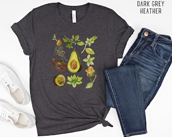 Avocado Shirt, Vegetarian Shirt, Guacaholic Shirt, Vegan Tshirt, Guacamole Lover Shirt, Botanical Avocado Shirt, Avocado Lovers Shirt