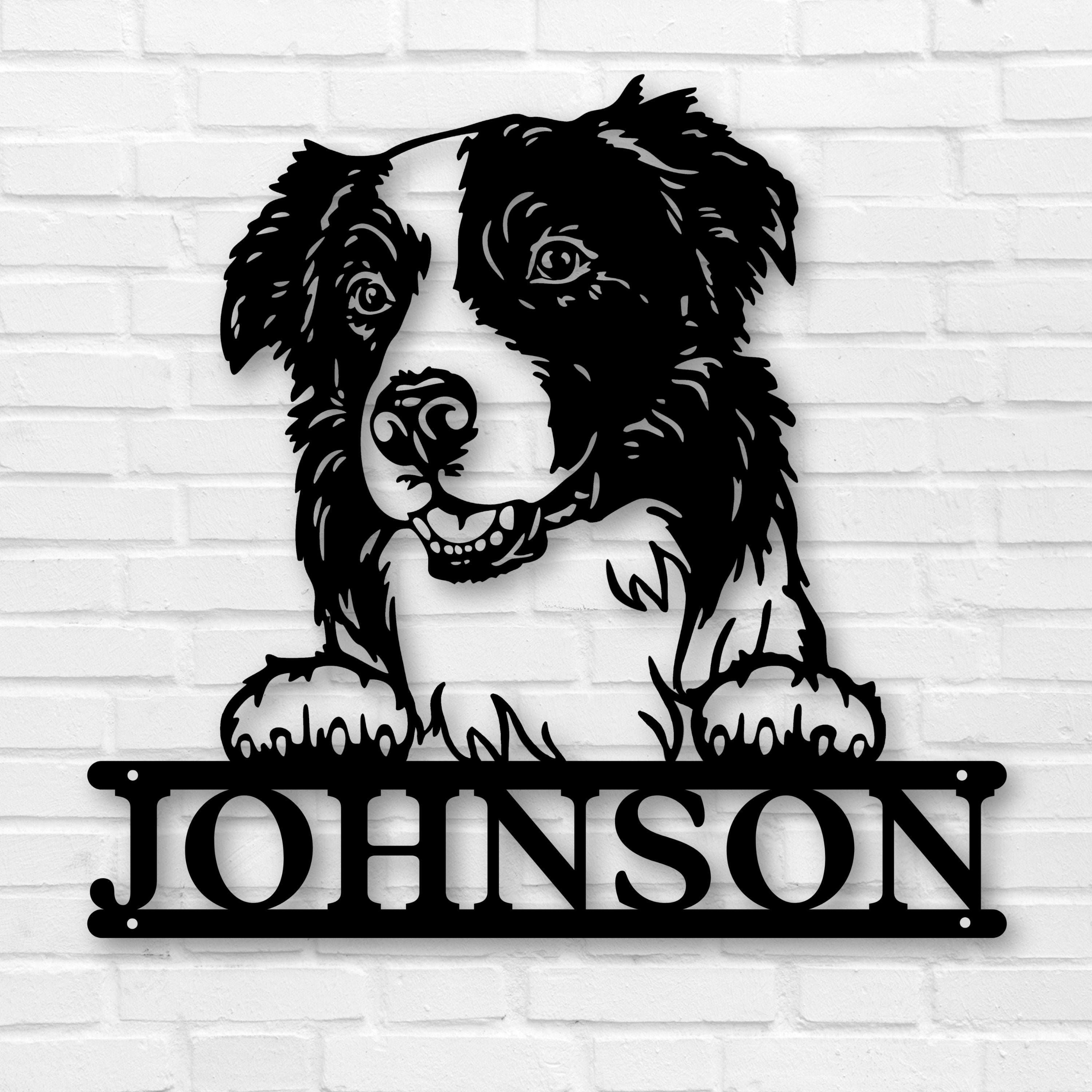 thumbnail image 2 of Border Collie Metal Sign,custom Dog Name Sign,border Collie Wall Decor,personalized Dog Wall Art 2 of 12