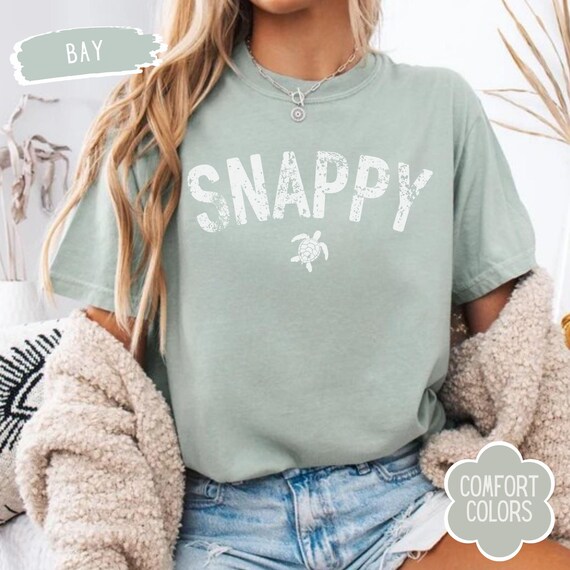 Trendy Beach Shirt Comfort Colors® Tee Snappy Sea Turtle Shirt Girls Preppy Clothes Womens Cute Ocean Theme Vacation Shirt Cute Summer Tee