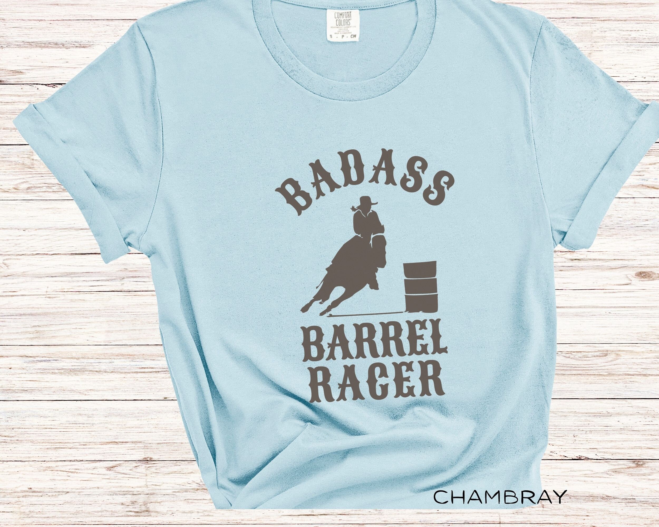 Barrel Racer Shirt, Badass Barrel Racer Comfort Colors T-shirt, Rodeo ...