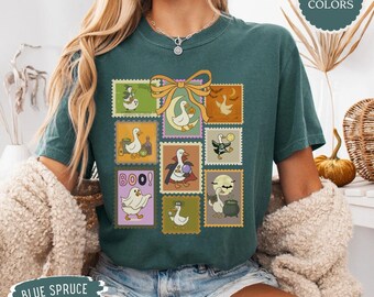 Halloween Goose Postage Stamp Shirt, Comfort Colors® Spooky Goose T-shirt