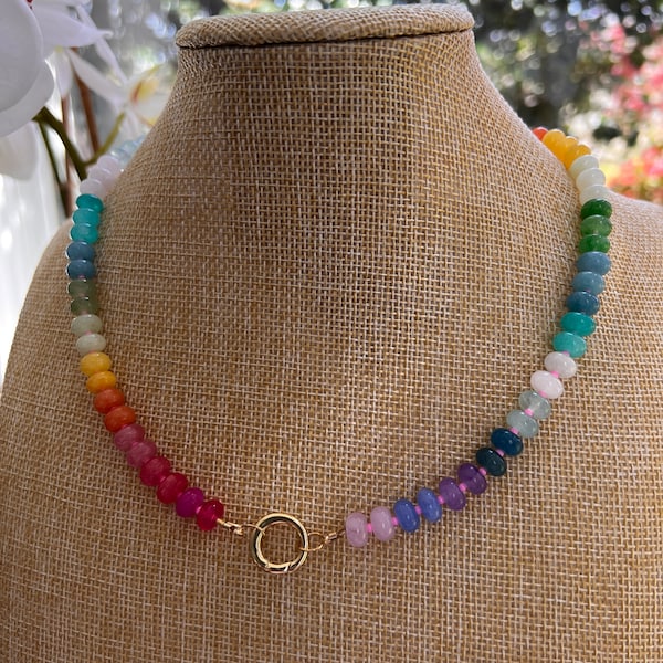 Gemstone Bead Necklace - Etsy
