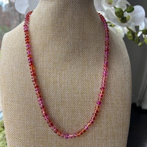 Multicolor Sapphire Bead Necklace: 14k Gold Filled Clasp, Hand Knotted Silk