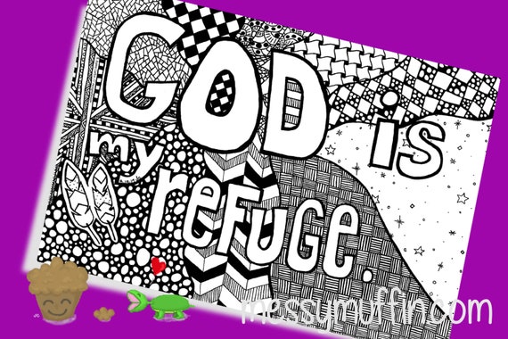 Printable Coloring Page Doodle Art Hand-drawn god is - Etsy
