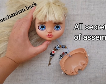 Blythe custom, eye mechanism and how to put all back, Blythe tutorial