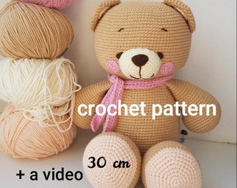 Große teddybär Häkelanleitung mit einer Video-Anleitung
