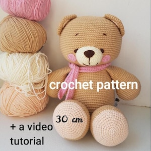 Große teddybär Häkelanleitung mit einer Video-Anleitung