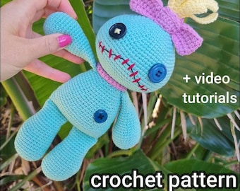 Scrump pattern, rag doll, lilo doll, scrump crochet pattern