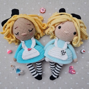 Alice in Wonderland crochet doll, gift idea for Alice lover