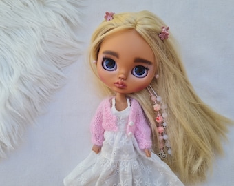 Lalka Blythe na zamówienie, OOAK Blythe blond włosy