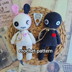 Voodoo Bunny creepy, voodoo amigurumi pattern, voodoo couple, 2 in 1 crochet pattern