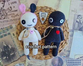 Voodoo Bunny Crochet Pattern, Creepy Amigurumi Doll (2in1)