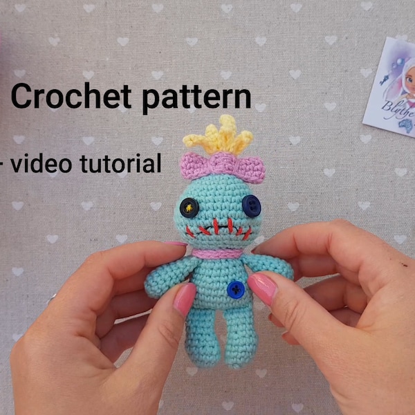Small Scrump, mini scrump, mini rag doll, scrump pattern, scrump crochet pattern