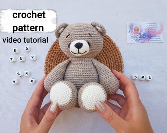 Teddy Bear Crochet Pattern with a video tutorial