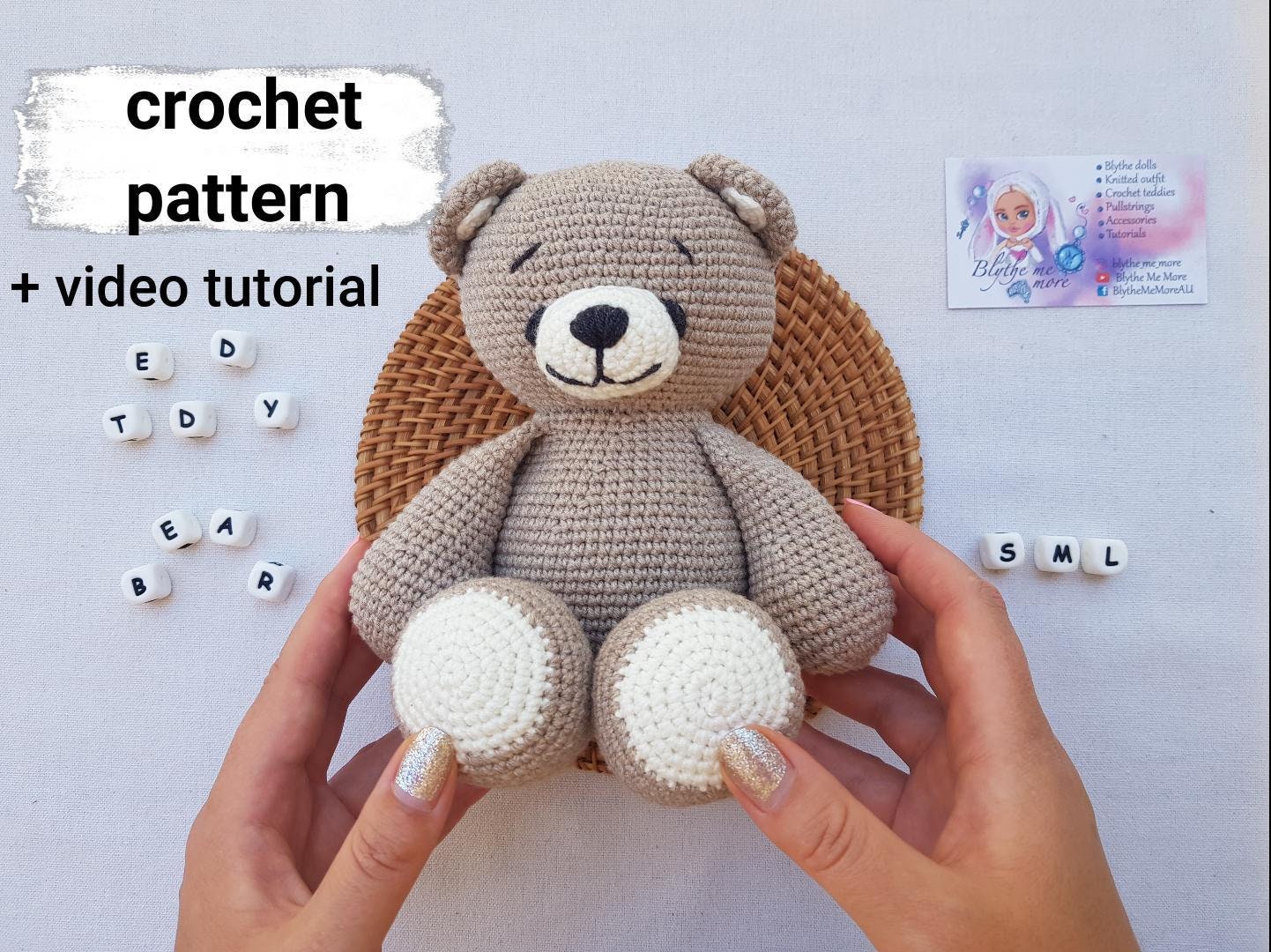 Teddy Bear Crochet Pattern With a Video Tutorial - Etsy