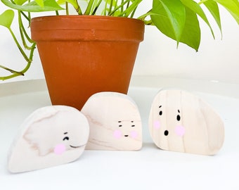 Little Baby Ghost Stackers  | Handmade Natural Wooden Baby Block | Minimal Newborn Gift