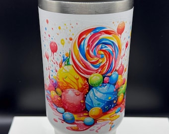 40oz Candy Tumbler, Mini Tumbler Keychain included. Great Gift for Candy Lover
