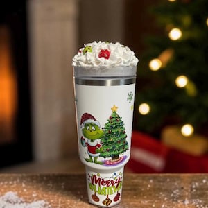 Stanley  40oz “Merry Whatever” Christmas Tumbler. Jeweled. Designer Lid. One of a Kind. Free Shipping