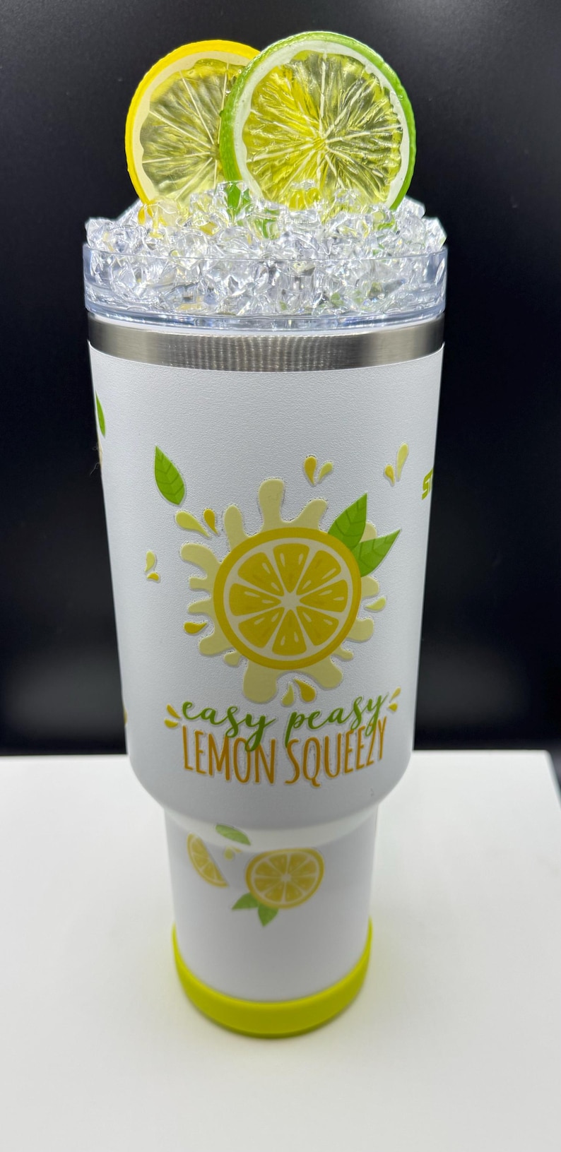 40 oz Tumbler Stanley - Easy Peasy Lemon Squeezy - Tumbler Boot and Charms included immagine 2