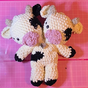 Two-headed Crochet Cow Plush | 17” Amigurumi