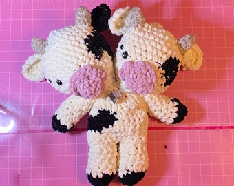 Two-headed Crochet Cow Plush | 17” Amigurumi plush