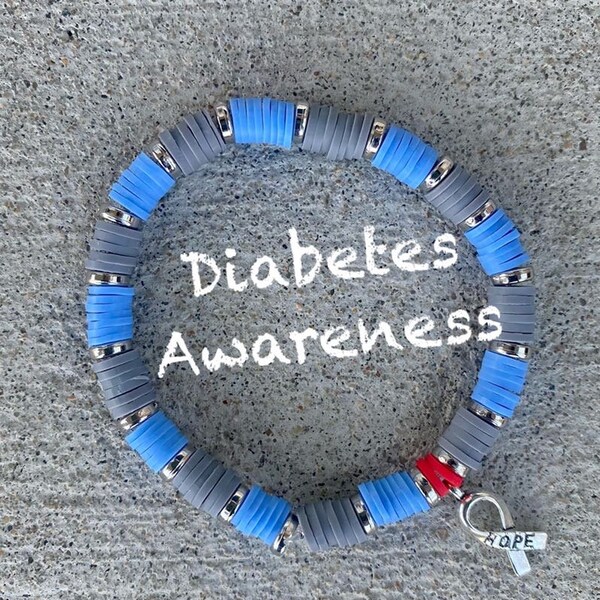 Diabetes Awareness Stretch Bracelet - Available in Child and Adult Sizes