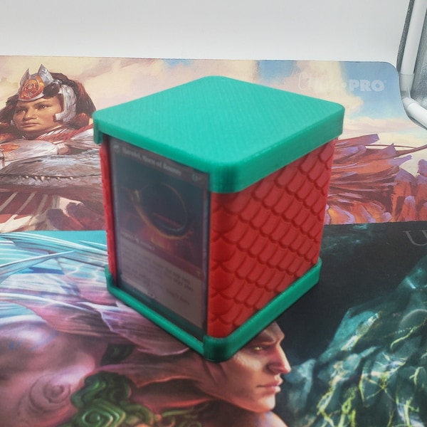 Made To Order Scales Style 100 Card Deck Box TCG/MTG Commander Sized With View Slot