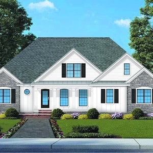 French Country Floor Plan, 3 bed 2 1/2 bath, single story 3,600sq ft