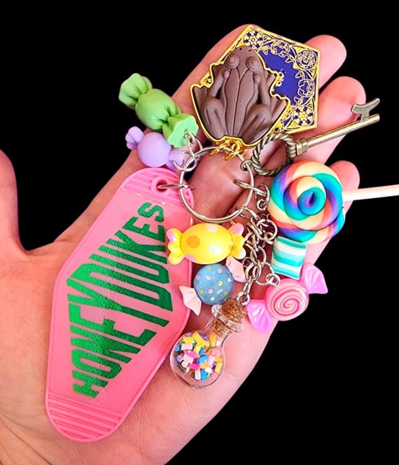 Honeydukes vintage hotel style keychain. *See item description