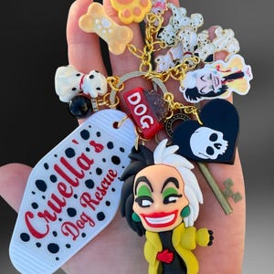 Cruella inspired vintage keychain