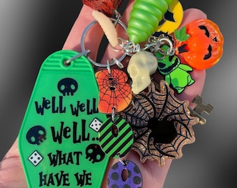 Key to Oogie's Lair, vintage hotel style keychain