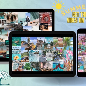 Pacchetto pacchetto sfondi/moodboard per desktop e iPhone con estetica estiva