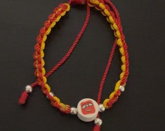 Lightning McQueen inspired bracelet