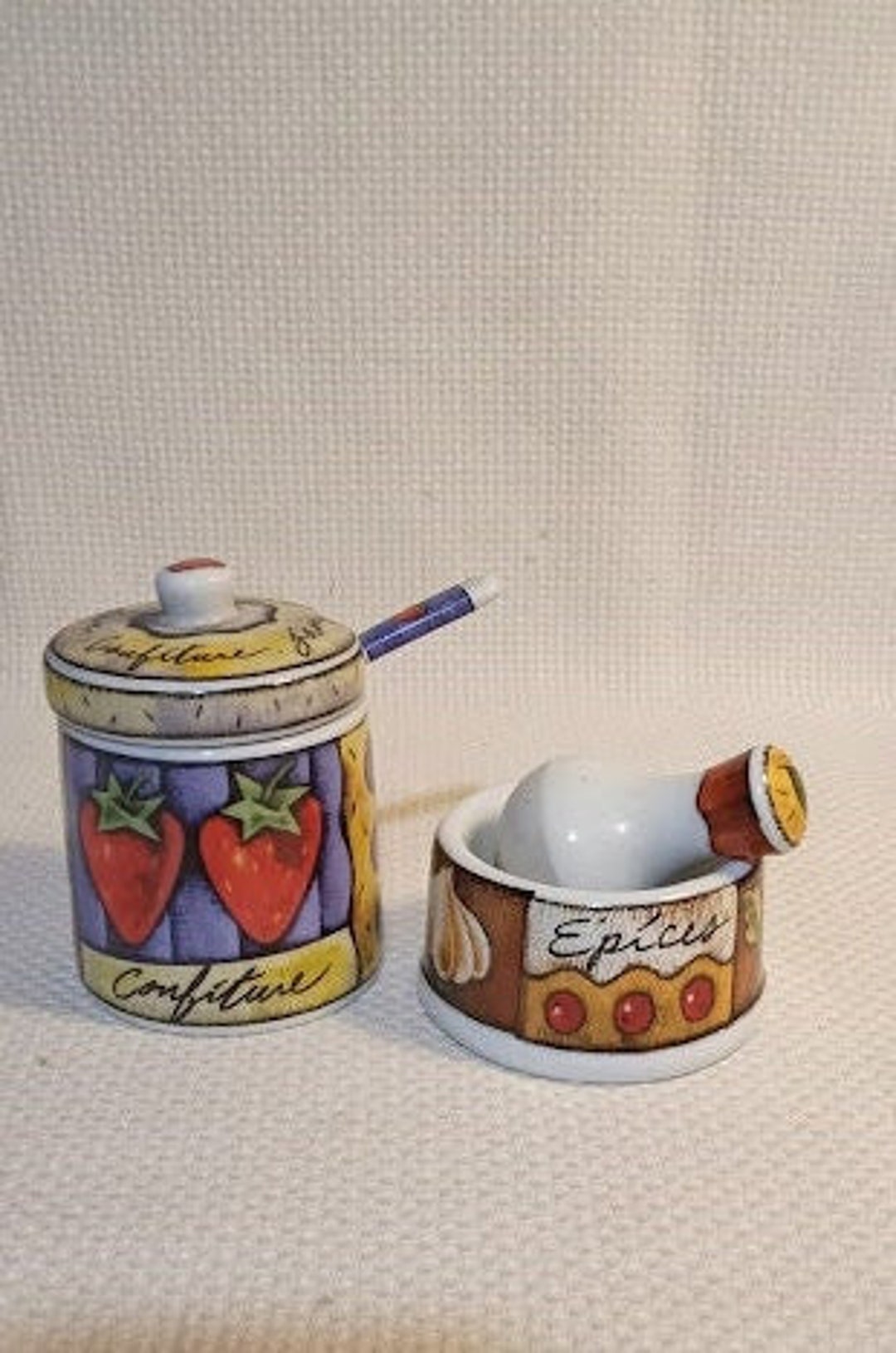 Joie De Vivre Confiture Fruit Jelly Jar Canister With Lid Etsy