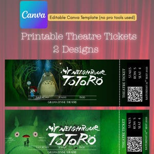 My Neighbour Totoro Tickets | Tickets | Editable Canva Template | Digital Download