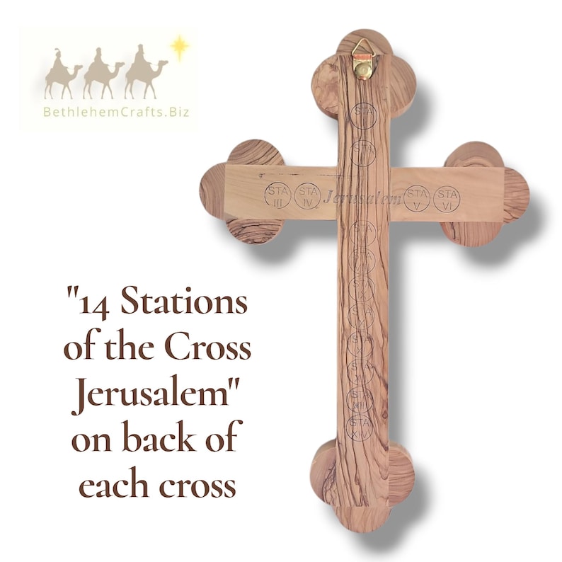 Bethlehem Olive Wood Orthodox Christian Wall Cross | Simple Budded ...